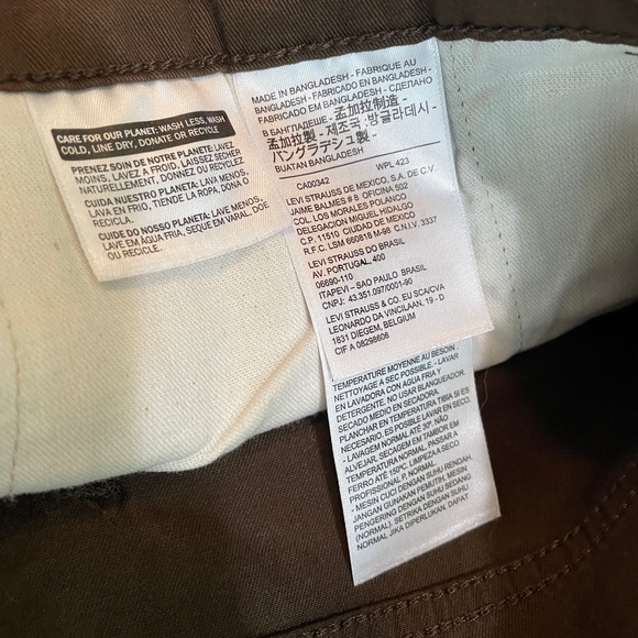 Vintage Style Levi's Brown Pants White Tab Logo Mens 36 x 32 Levi Strauss & Co. - Picture 7 of 12